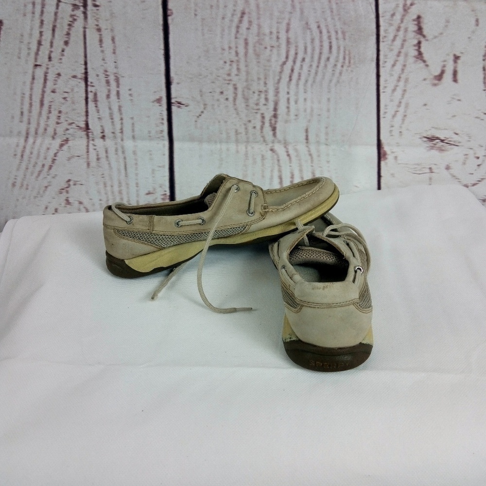 Sperry Top Sider Women's 8.5M Tan Beige Boat Shoes